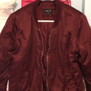 Maroon bomber jacket